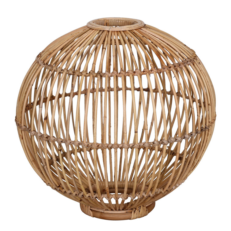 Wicker Rattan Lamp Shade Uk Bay Isle Home 45cm H Bamboo Rattan Sphere Pendant Shade Screw On